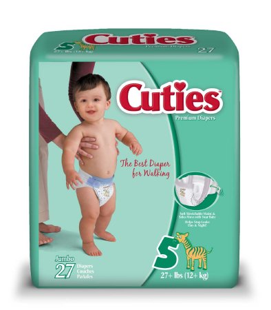 First Quality Cuties Baby Diaper Tab Closure Size 5 Disposable Heavy Absorbency - CR5001