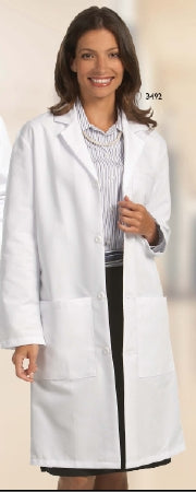 Fashion Seal Uniforms - Lab Coat White Small Knee Length Reusable - 415-S