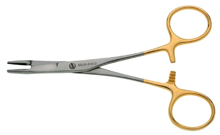 BR Surgical Needle Holder 5-1/2 Inch Straight Serrated Jaw Finger Ring Handle - BR24-41014