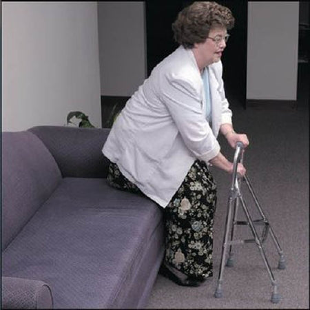 Patterson Medical Supply DMI Hemi Side Step Folding Walker Adjustable Height Aluminum Frame 250 lbs. Weight Capacity 30 to 35 Inch Height - 565489