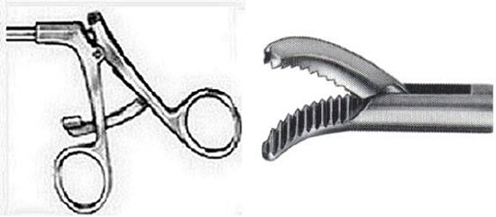 Retchet Handle - Spoon Foeceps with Teeth
