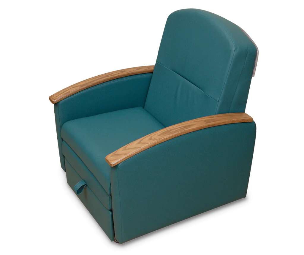 526 Series - Overnight Sleeper Chair Aquamarine Wood, Oak Armrest - 526T19-2