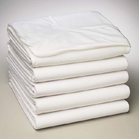 Standard Textile Bed Sheet Fitted 36 X 84 X 14.25 Inch White Cotton 60% / Polyester 40% Disposable - 7246400
