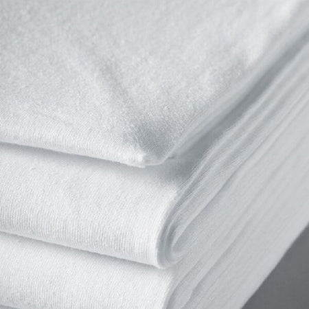 Standard Textile Bed Sheet Fitted 36 X 82 X 14 Inch White Cotton 55% / Polyester 45% Reusable - 7273400