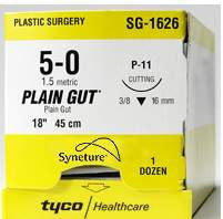 Covidien Suture with Needle Absorbable Uncoated Undyed Suture Chromic Gut Size 6-0 18 Inch Suture 1-Needle 11 mm Length 3/8 Circle Reverse Cutting Needle - G1780K