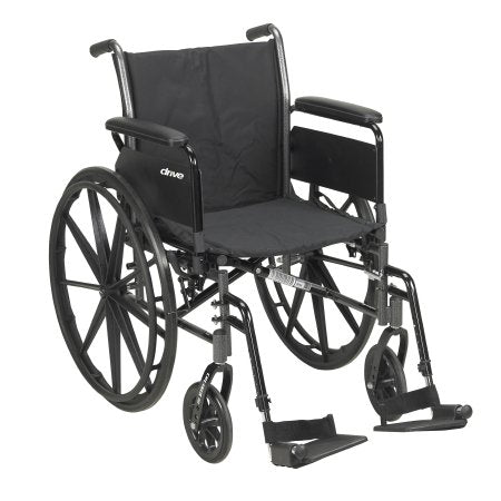 drive Cruiser III - Lightweight Wheelchair Dual Axle Full Length Arm Elevating Legrest Black Upholstery 18 Inch Seat Width Adult 300 lbs. Weight Capacity - K318DFA-ELR