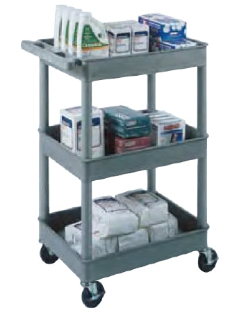 Luxor Utility Cart 18 X 24 X 40.5 Inch 3 Shelves Gray / Red - GYSTC111RD