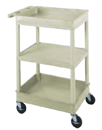 Luxor Utility Cart 18 X 24 X 38 Inch 3 Shelves Black / Red - BKSTC121RD