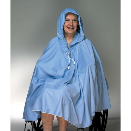 Skil-Care - Shower Poncho Blue One Size Fits Most Over-the-Head Drawstring Closure Unisex - 909120