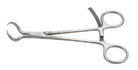 Miltex - Bone Reduction Forceps 6 Inch Length OR Grade German Stainless Steel Ratchet Lock Finger Ring Handle Curved Blunt - 27-93