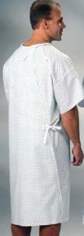 Standard Textile Patient Exam Gown Large Adult Amity Blue Print - 70820430