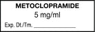 United Ad Label Pre-Printed Label Anesthesia Label Metocloprimide / 5 mg/ml / Exp. Dt./Tm.____ White 1/2 X 1-1/2 Inch - ULAL1115