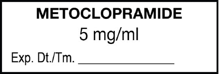 UAL - Drug Label Anesthesia Label Metoclopramide 5mg/mL Exp Dt Tm_ White 1/2 X 1-1/2 Inch - ULAL1115