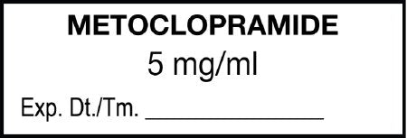 United Ad Label Pre-Printed Label Anesthesia Label Metocloprimide / 5 mg/ml / Exp. Dt./Tm.____ White 1/2 X 1-1/2 Inch - ULAL1115