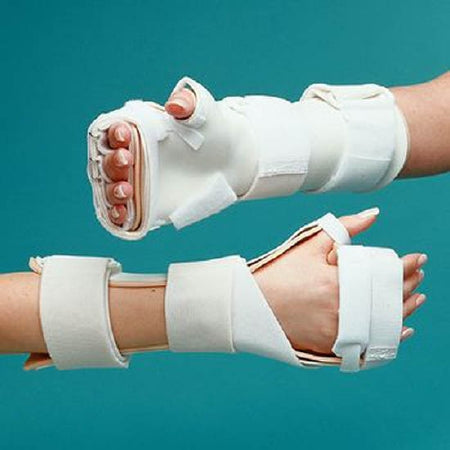 Rolyan Arthritis Mitt - Arthritis Hand Splint Thermoplastic / Plastazote / Polyform Light Left Hand Beige / White Small - A3093