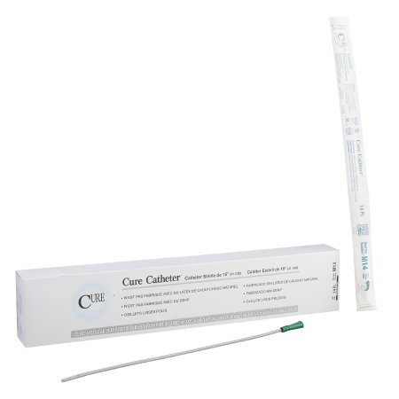 Cure Catheter - Urethral Catheter Straight Tip Uncoated PVC 14 Fr. 16 Inch - M14