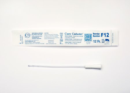 Cure Catheter - Urethral Catheter Straight Tip Uncoated PVC 12 Fr. 6 Inch - F12