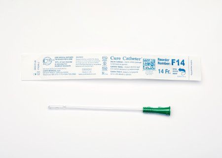 Cure Catheter - Urethral Catheter Straight Tip Uncoated PVC 14 Fr. 6 Inch - F14