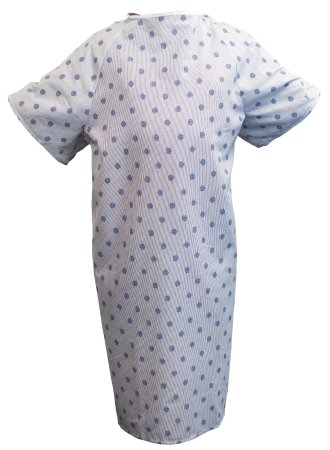 Standard Textile - Patient Exam Gown Large Blue / Gray Print Reusable - 7496A460