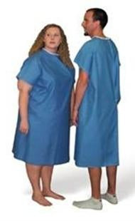 Standard Textile Patient Exam Gown Large Adult Green Print - 74N11426