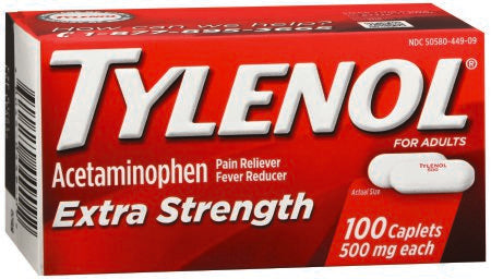 Johnson & Johnson Consumer Tylenol Pain Relief 500 mg Strength Acetaminophen Caplet 100 per Box - 30300450449093