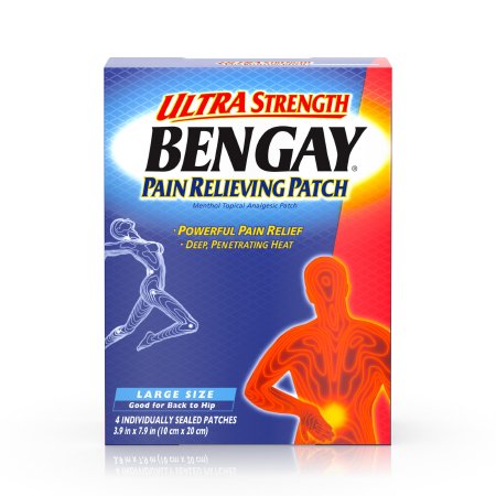 Bengay Ultra Strength - Topical Pain Relief 5% Strength Menthol Patch 4 per Box - 10074300081493
