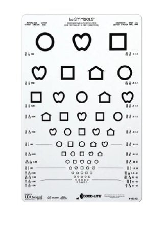 LEA SYMBOLS - Eye Chart Lea Symbols 10 Foot Measurement Acuity Test - 250400