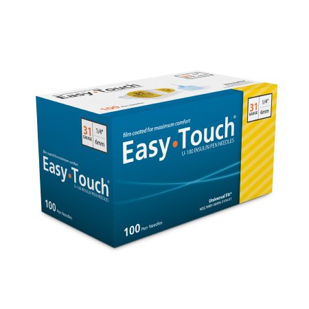 EasyTouch - Insulin Pen Needle 31 Gauge 1/4 Inch Length NonSafety - 831041