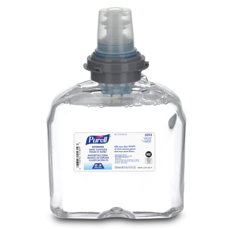 GOJO Purell Advanced Hand Sanitizer 1,200 mL Ethyl Alcohol Foaming Dispenser Refill Bottle - 5392-02
