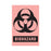Timemed - Pre-Printed Label Warning Label Fluorescent Red Paper Biohazard / Symbol Black Biohazard 2 X 3 Inch - BH-405