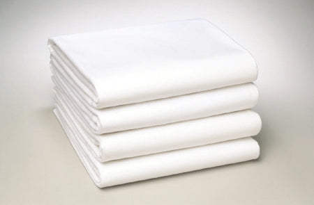Standard Textile Bed Sheet Flat 66 X 104 Inch White Cotton 55% / Polyester 45% Reusable - 12360400