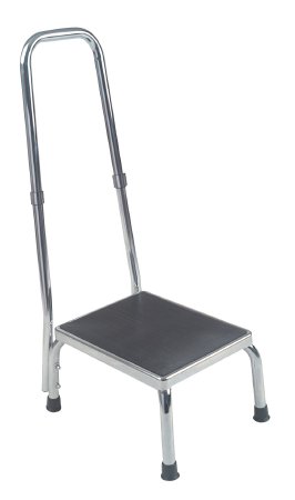 Drive Medical - Step Stool with Handrail 1 Step Steel Frame 5-1/4 Inch Step Height - 13031-1SV