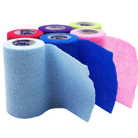 CoFlex·LF2 - Cohesive Bandage 3 Inch X 5 Yard 20 lbs. Tensile Strength Self-adherent Closure Neon Pink / Blue / Purple / Light Blue / Neon Green / Red NonSterile - 9300CP-024