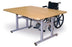 Hausmann Industries - Crank Hi-Lo Table 66 L X 48 W X 27 to 39 H Inch Natural Oak High Pressure Laminate Top / Steel Frame - 4327