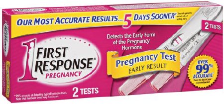 First Response - Rapid Test Kit Home Test Device hCG Pregnancy Test Urine Sample 2 Tests - 02260090125