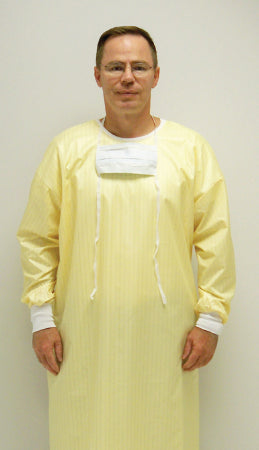 Standard Textile Protective Procedure Gown Large Unisex Yellow - 66994585