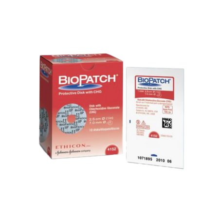 Biopatch - I.V. Dressing with CHG CHG (Chlorhexidine Gluconate) 1 Inch Disk (2.5 cm) With 7.0 mm Center Hole Sterile - 4152