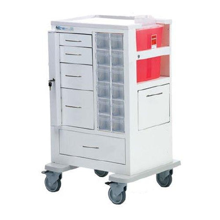 Waterloo Industries Phlebotomy Cart 24.5 X 27 X 45 Inch 5 Drawers - TWA-34696-WHT
