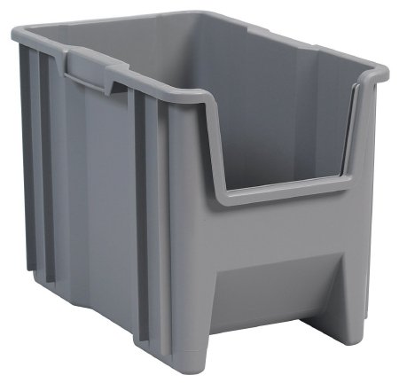 Stak-N-Store - Stackable Storage Bin Gray Plastic 10-7/8 X 12-1/2 X 17-1/2 Inch - 13014GREY