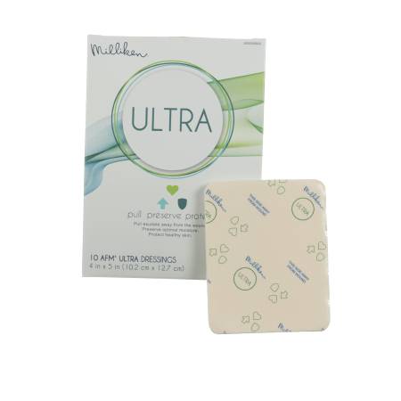 Milliken & Company Ultra Foam Dressing ULTRA 4 X 5 Inch Rectangle Non-Adhesive without Border Sterile - 3000006840