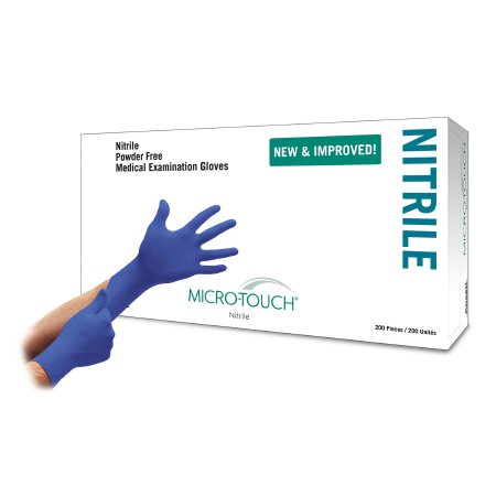 Micro-Touch Nitrile - Exam Glove X-Small NonSterile Nitrile Standard Cuff Length Textured Fingertips Blue Chemo Tested - 6034300