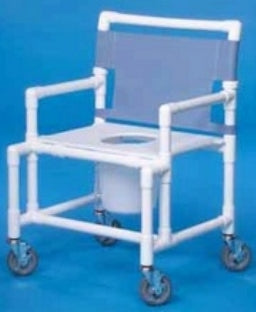 IPU IPU Commode / Shower Chair ipu Fixed Arm PVC Frame Mesh Back - SCC9250