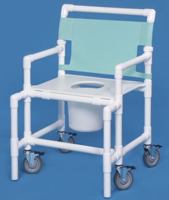 IPU IPU Commode / Shower Chair ipu Fixed Arm PVC Frame Mesh Back - SCC9250
