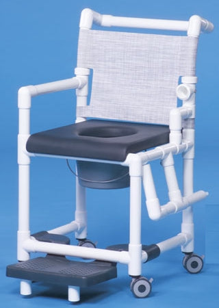 IPU - Commode / Shower Chair ipu Drop Arm - Left PVC Frame Mesh Back 17-1/4 Inch Seat Width - SCC767G