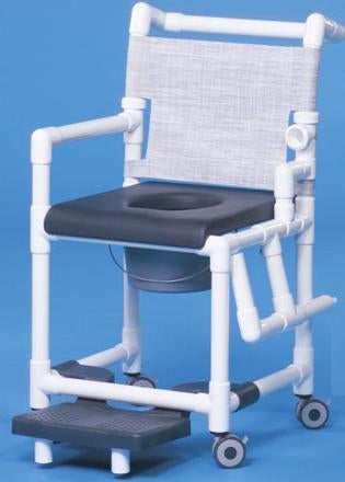 IPU IPU Commode / Shower Chair ipu Drop Arm - Left PVC Frame Mesh Back - SCC767G