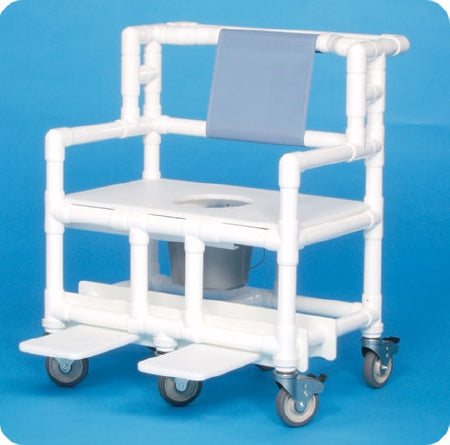 IPU IPU Bariatric Commode / Shower Chair ipu Fixed Arm PVC Frame Mesh Back 21-1/2 Inch Height - BSC660 P