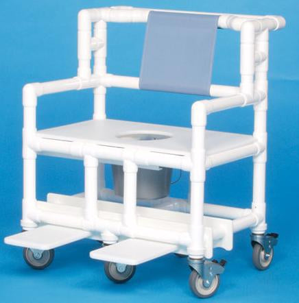 IPU IPU Bariatric Commode / Shower Chair ipu Fixed Arm PVC Frame Mesh Back 21-1/2 Inch Height - BSC660 P