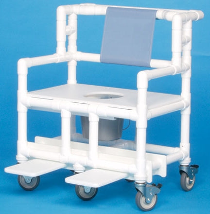 IPU IPU Bariatric Commode / Shower Chair ipu Fixed Arm PVC Frame Mesh Back 21-1/2 Inch Height - BSC660 P