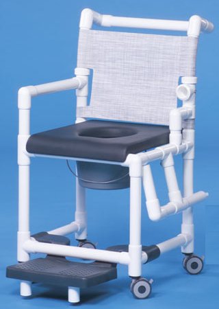 IPU IPU Commode / Shower Chair ipu Drop Arm - Left PVC Frame Mesh Back - SCC767G