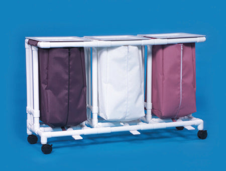 IPU Classic Triple Hamper with Bags 4 Casters 39 gal. - LH23